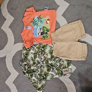 3 piece  Little Lad tropical outfit